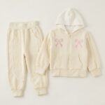 Baby Girl 3pc suit with Bow Design - Image 2