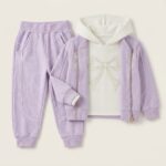 Baby Girl 3pc suit with Bow Design - Image 4