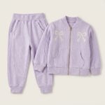 Baby Girl 3pc suit with Bow Design - Image 5
