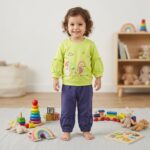 Baby suit with elephant and Bear Embroidery