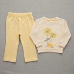 Baby Suit with Printed Flower and Bow Design - Image 3