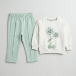 Baby Suit with Printed Flower and Bow Design - Image 4