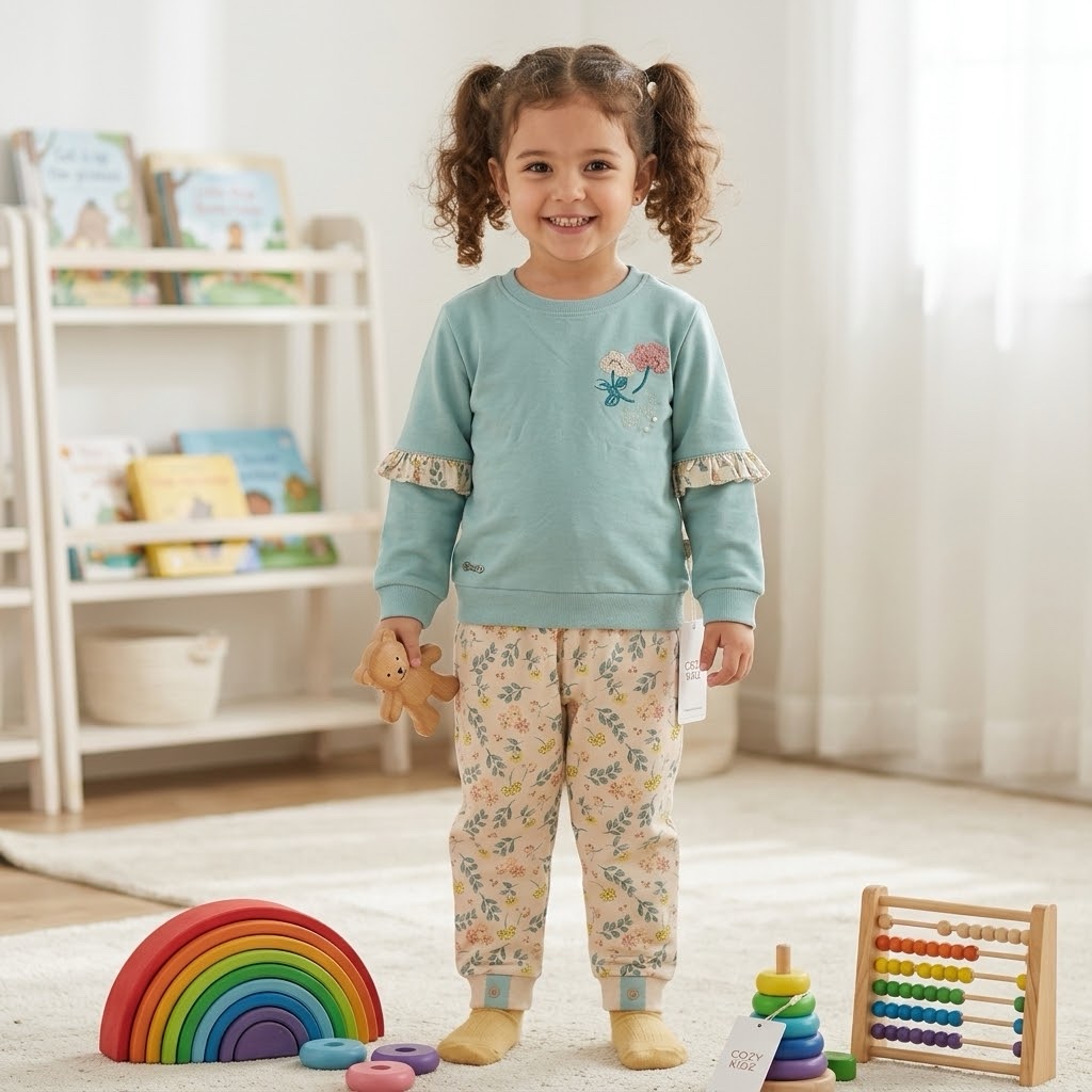 img_4743-2 Baby Suit with Muti Flower Trouser - Image 1