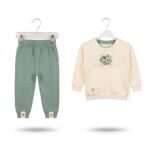Baby Girl suit with flower printed and bow design - Image 4